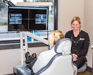 Dr. Burton with dental patient